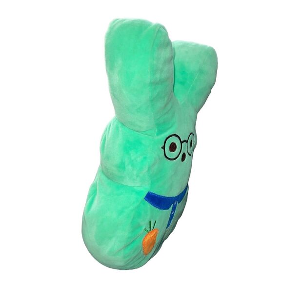 Peeps Plush Bunny Rabbit Easter Baby Nerd Carrot Green Orange Pink Lot of 2 12" - Picture 7 of 14